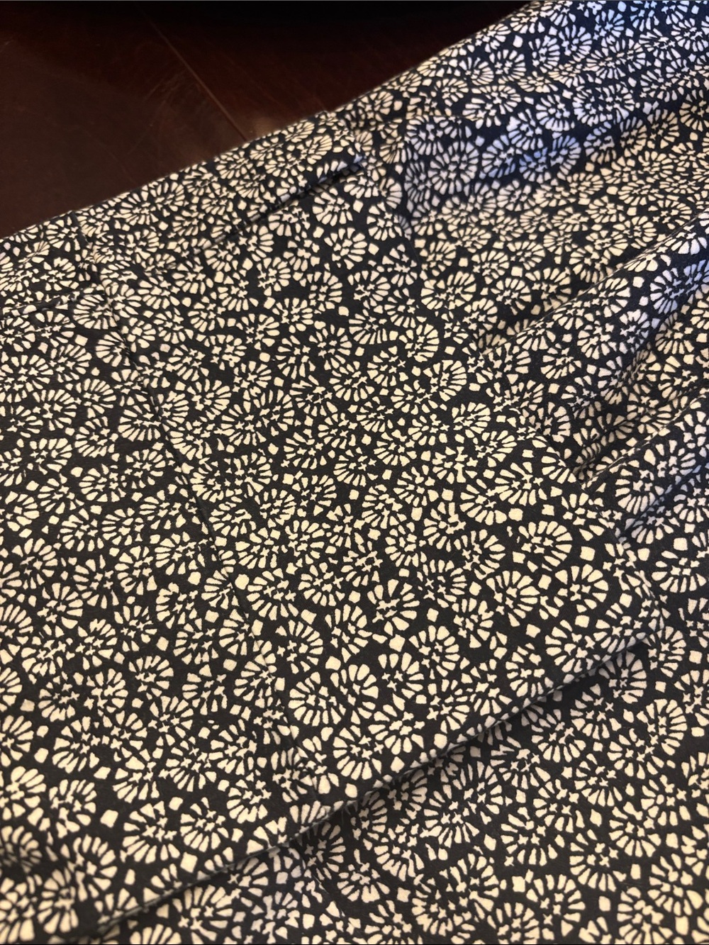 Sigrid Olsen Navy and White Wide-Leg Patterned Pants - Picture 6 of 7